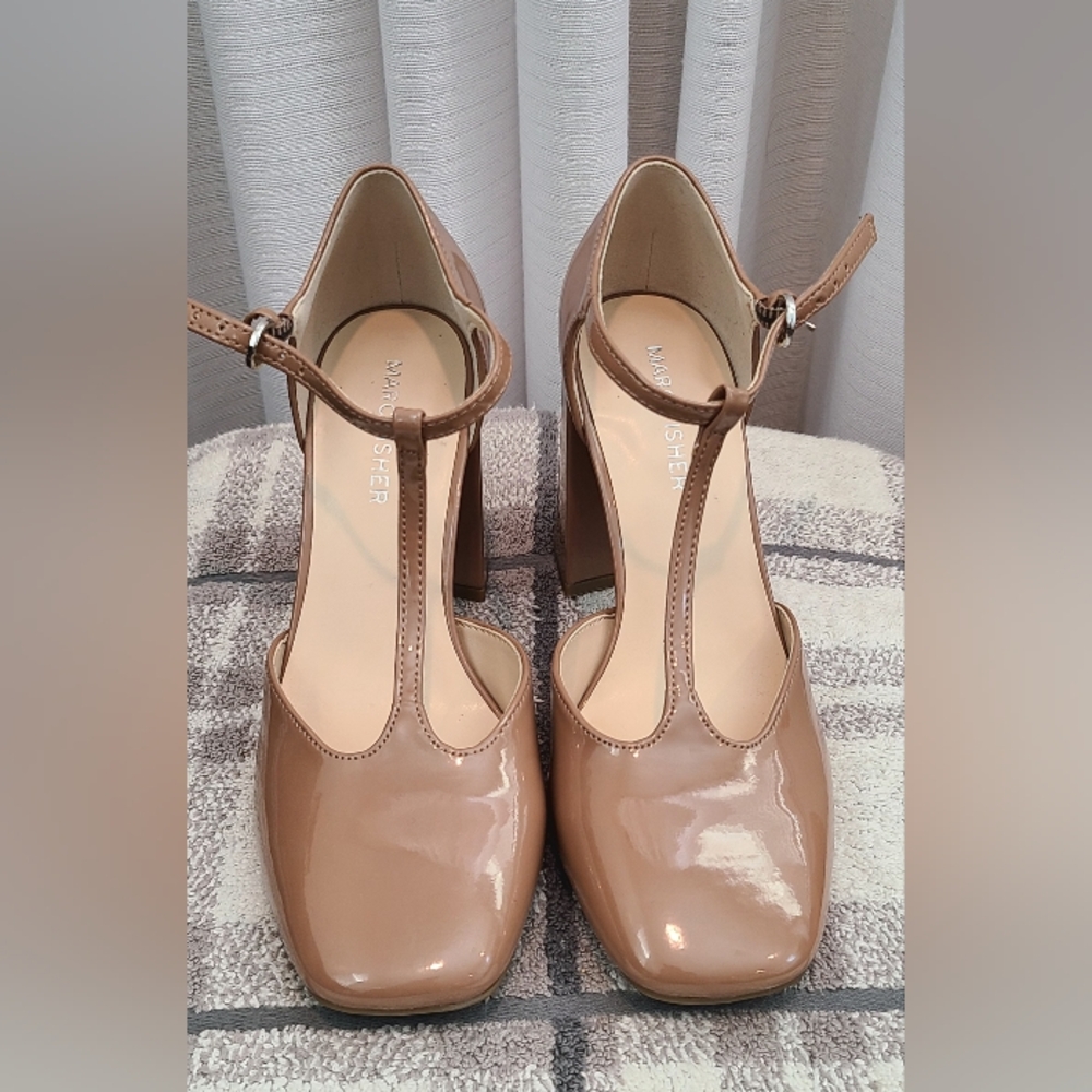 Marc Fisher size 6 Mary Janes - nude, block heels,